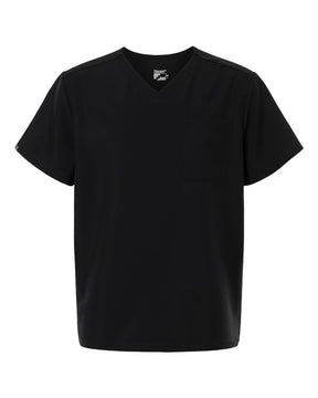 Hanes Men's V-Neck 1 Pocket Scrub Top. HMB000 - Black