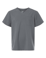 Hanes Men's V-Neck 1 Pocket Scrub Top. HMB000 - Grey