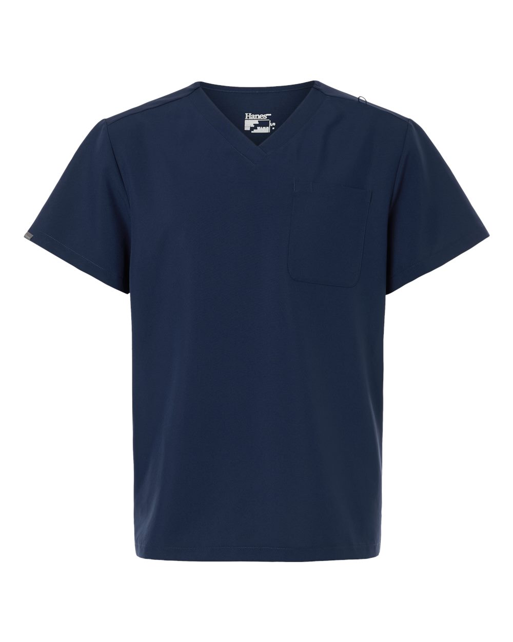 Hanes Men's V-Neck 1 Pocket Scrub Top. HMB000 - Navy