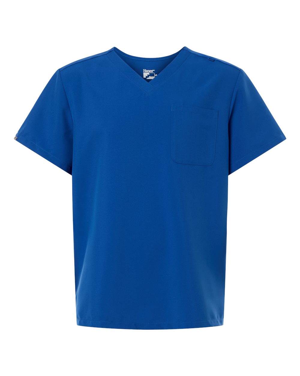 Hanes Men's V-Neck 1 Pocket Scrub Top. HMB000 - Royal Blue