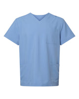 Hanes Men's V-Neck 3 Pocket Scrub Top. HMB002 - Ceil Blue