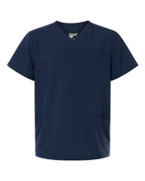 Hanes Men's V-Neck 3 Pocket Scrub Top. HMB002 - Navy