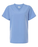 Hanes Women's V-Neck 1 Pocket Scrub Top. HSB000 - Ceil Blue