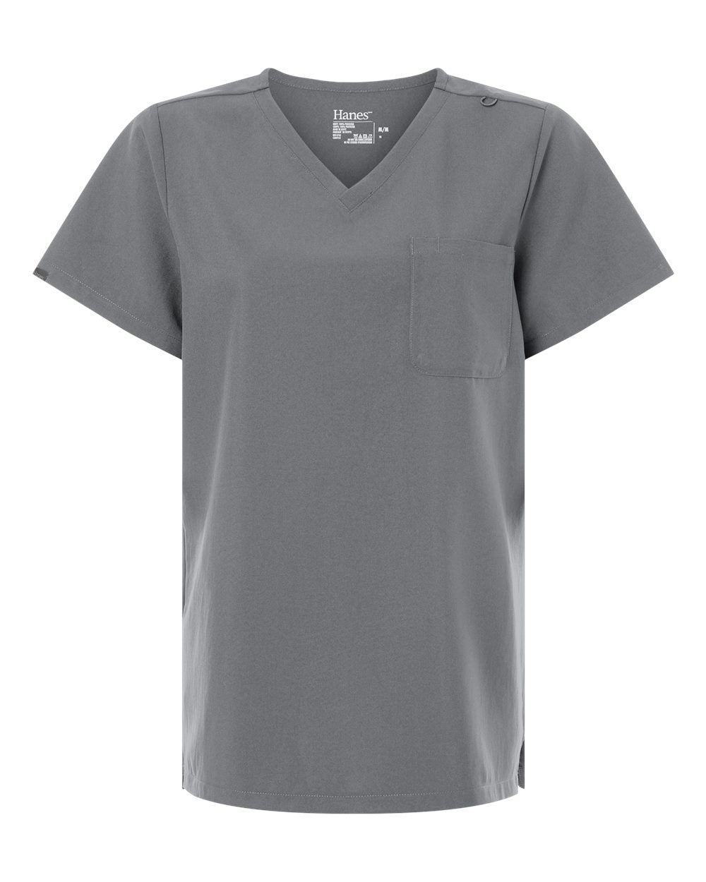 Hanes Women's V-Neck 1 Pocket Scrub Top. HSB000 - Grey