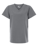 Hanes Women's V-Neck 1 Pocket Scrub Top. HSB000 - Grey