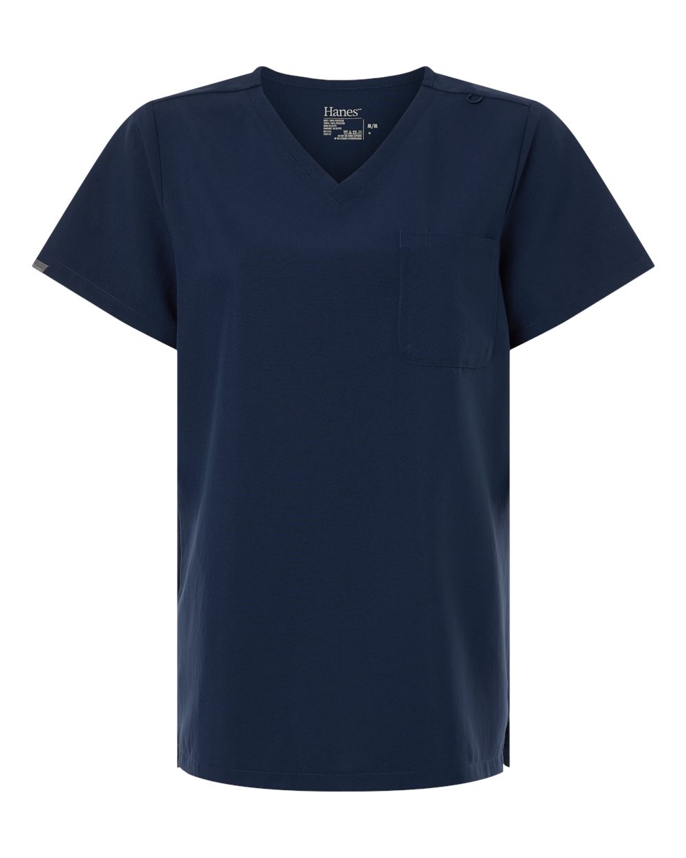 Hanes Women's V-Neck 1 Pocket Scrub Top. HSB000 - Navy