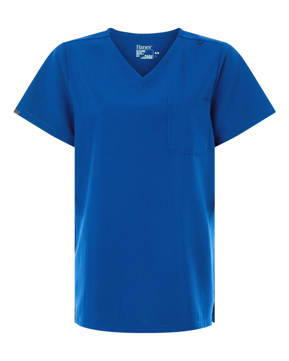 Hanes Women's V-Neck 1 Pocket Scrub Top. HSB000 - Royal Blue
