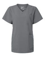 Hanes Women's V-Neck 3 Pocket Scrub Top. HSB002 - Grey