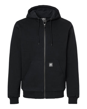 Berne Apparel Men's Heritage Grid Fleece-Lined Full-Zip Hooded Sweatshirt. SZ107 - Black