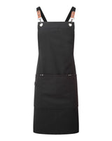 Artisan Collection by Reprime Unisex Clip & Clasp Cross-Back Bib Apron. RP182 - Black