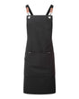 Artisan Collection by Reprime Unisex Clip & Clasp Cross-Back Bib Apron. RP182 - Black