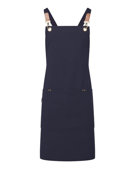 Artisan Collection by Reprime Unisex Clip & Clasp Cross-Back Bib Apron. RP182 - Navy
