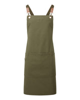 Artisan Collection by Reprime Unisex Clip & Clasp Cross-Back Bib Apron. RP182 - Olive