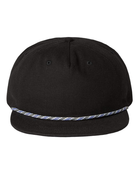 econscious Reclaimist Fiber Five-Panel Rope Hat. EC7206 - Black