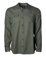 Independent Trading Co. Unisex Flannel Shirt. EXP50F - Army Heather