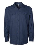 Independent Trading Co. Unisex Flannel Shirt. EXP50F - Navy Heather