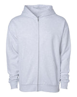 Independent Trading Co. Unisex Avenue Midweight Full-Zip Hooded Sweatshirt. IND280ZIP - Ash Heather