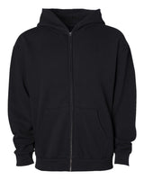 Independent Trading Co. Unisex Avenue Midweight Full-Zip Hooded Sweatshirt. IND280ZIP - Black