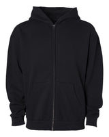 Independent Trading Co. Unisex Mainstreet Heavyweight Full-Zip Hooded Sweatshirt. IND420ZIP - Black
