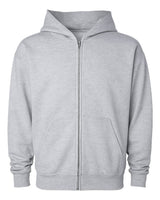 Independent Trading Co. Unisex Mainstreet Heavyweight Full-Zip Hooded Sweatshirt. IND420ZIP - Grey Heather