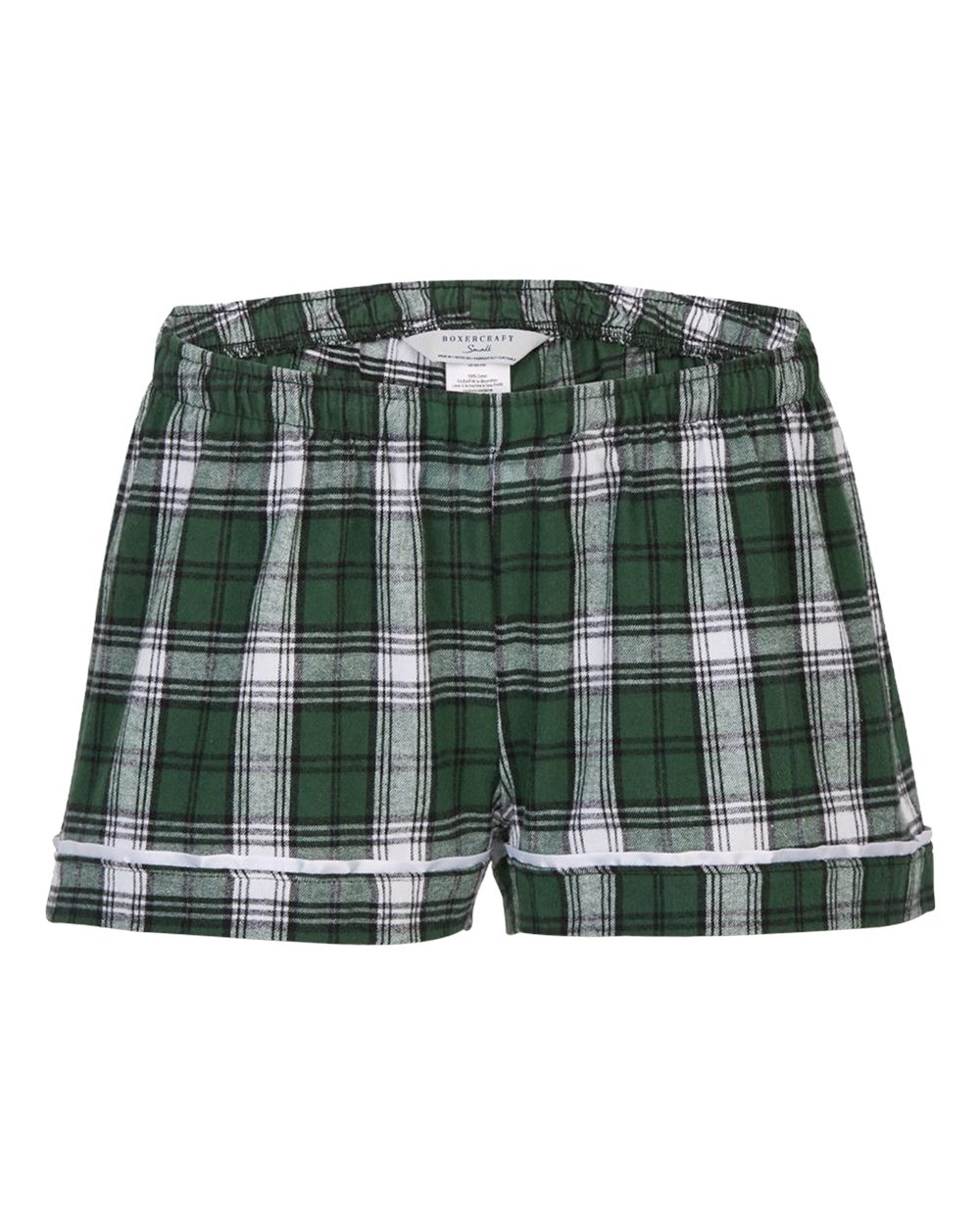 Boxercraft Youth Flannel Shorts. BY6501 - Green/ White Plaid