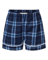 Boxercraft Youth Flannel Shorts. BY6501 - Navy/ Columbia Plaid
