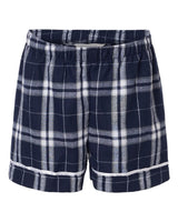 Boxercraft Youth Flannel Shorts. BY6501 - Navy/ Silver Plaid