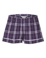 Boxercraft Youth Flannel Shorts. BY6501 - Purple/ White Plaid