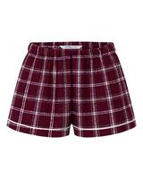 Boxercraft Youth Flannel Shorts. BY6501 - Varsity Maroon Oxford Plaid