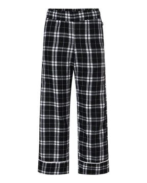 Boxercraft Youth Wide Cuff Flannel Pants. BY6603 - Black/ White Plaid