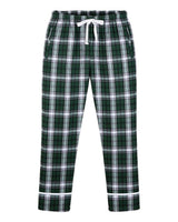 Boxercraft Youth Wide Cuff Flannel Pants. BY6603 - Green/ White Plaid