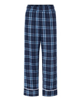 Boxercraft Youth Wide Cuff Flannel Pants. BY6603 - Navy/ Columbia Plaid