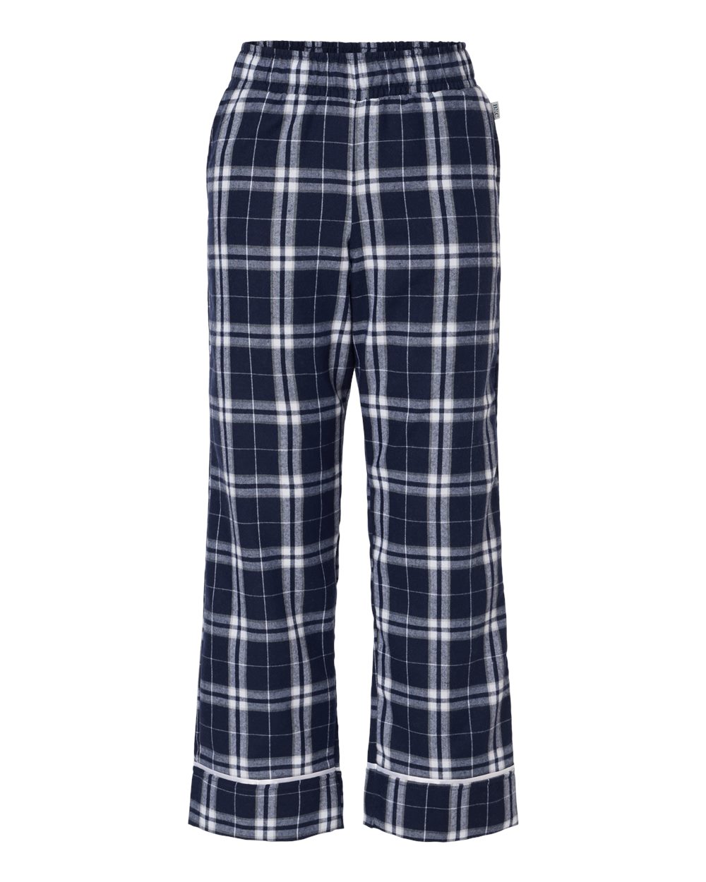 Boxercraft Youth Wide Cuff Flannel Pants. BY6603 - Navy/ Silver Plaid