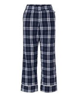 Boxercraft Youth Wide Cuff Flannel Pants. BY6603 - Navy/ Silver Plaid