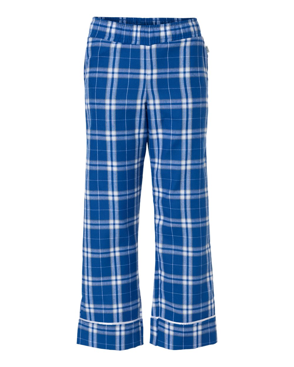 Boxercraft Youth Wide Cuff Flannel Pants. BY6603 - Royal/ Silver Plaid