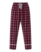 Boxercraft Youth Wide Cuff Flannel Pants. BY6603 - Varsity Maroon/ Oxford