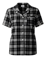 Boxercraft Women's Boxy Flannel Shirt. BW7101 - Black/ White Plaid