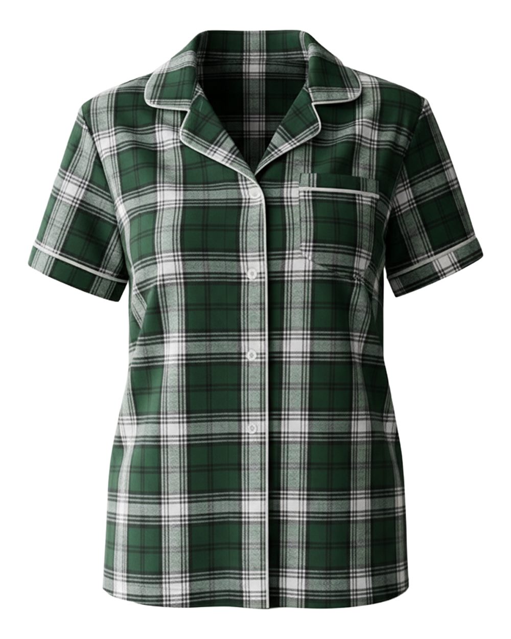 Boxercraft Women's Boxy Flannel Shirt. BW7101 - Green/ White Plaid
