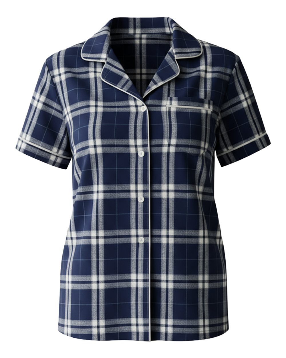Boxercraft Women's Boxy Flannel Shirt. BW7101 - Navy/ Silver Plaid