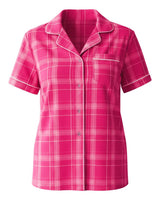 Boxercraft Women's Boxy Flannel Shirt. BW7101 - Pink Carnegie Plaid
