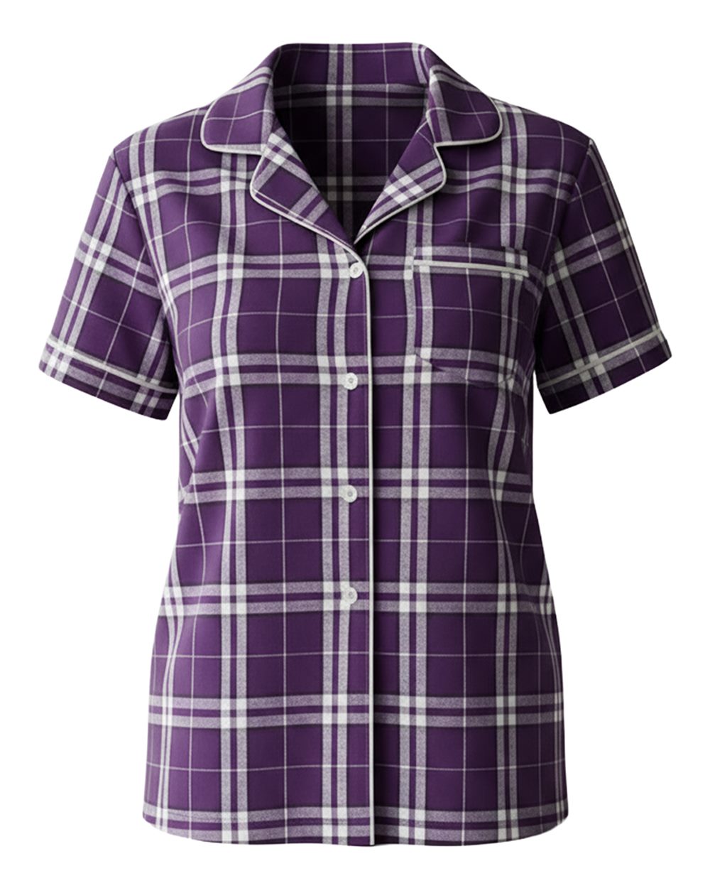 Boxercraft Women's Boxy Flannel Shirt. BW7101 - Purple/ White Plaid
