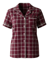 Boxercraft Women's Boxy Flannel Shirt. BW7101 - Varsity Maroon Oxford Plaid
