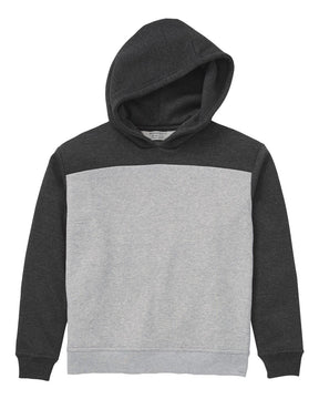 Boxercraft Youth Colorblocked Hooded Sweatshirt. BY5404 - Charcoal Heather/ Oxford