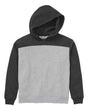 Boxercraft Youth Colorblocked Hooded Sweatshirt. BY5404 - Charcoal Heather/ Oxford