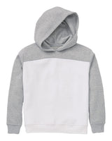 Boxercraft Youth Colorblocked Hooded Sweatshirt. BY5404 - Oxford Heather/ White