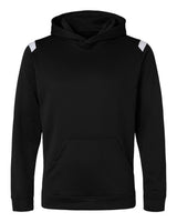 Badger Unisex On The Rise Performance Hooded Sweatshirt. B11013 - Black/ White