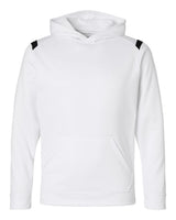Badger Unisex On The Rise Performance Hooded Sweatshirt. B11013 - White/ Black