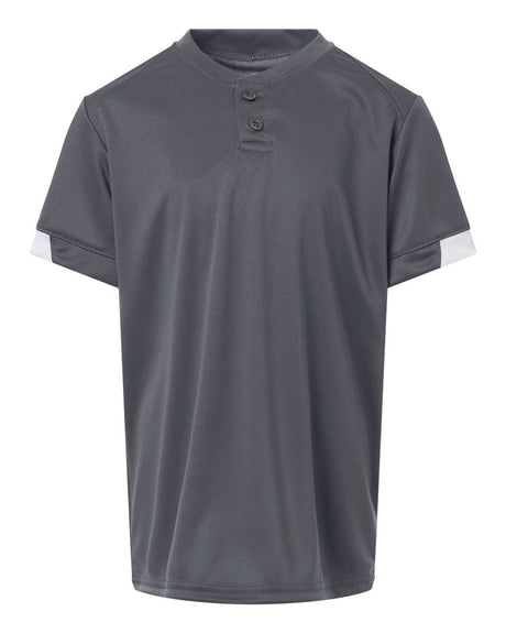 Alleson Athletic Youth On The Rise Two Button Jersey. 2950 - Graphite/ White