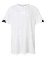 Alleson Athletic Youth On The Rise Two Button Jersey. 2950 - White/ Black