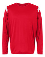 Badger Unisex On The Rise Long Sleeve T-Shirt. 4255 - Red/ White